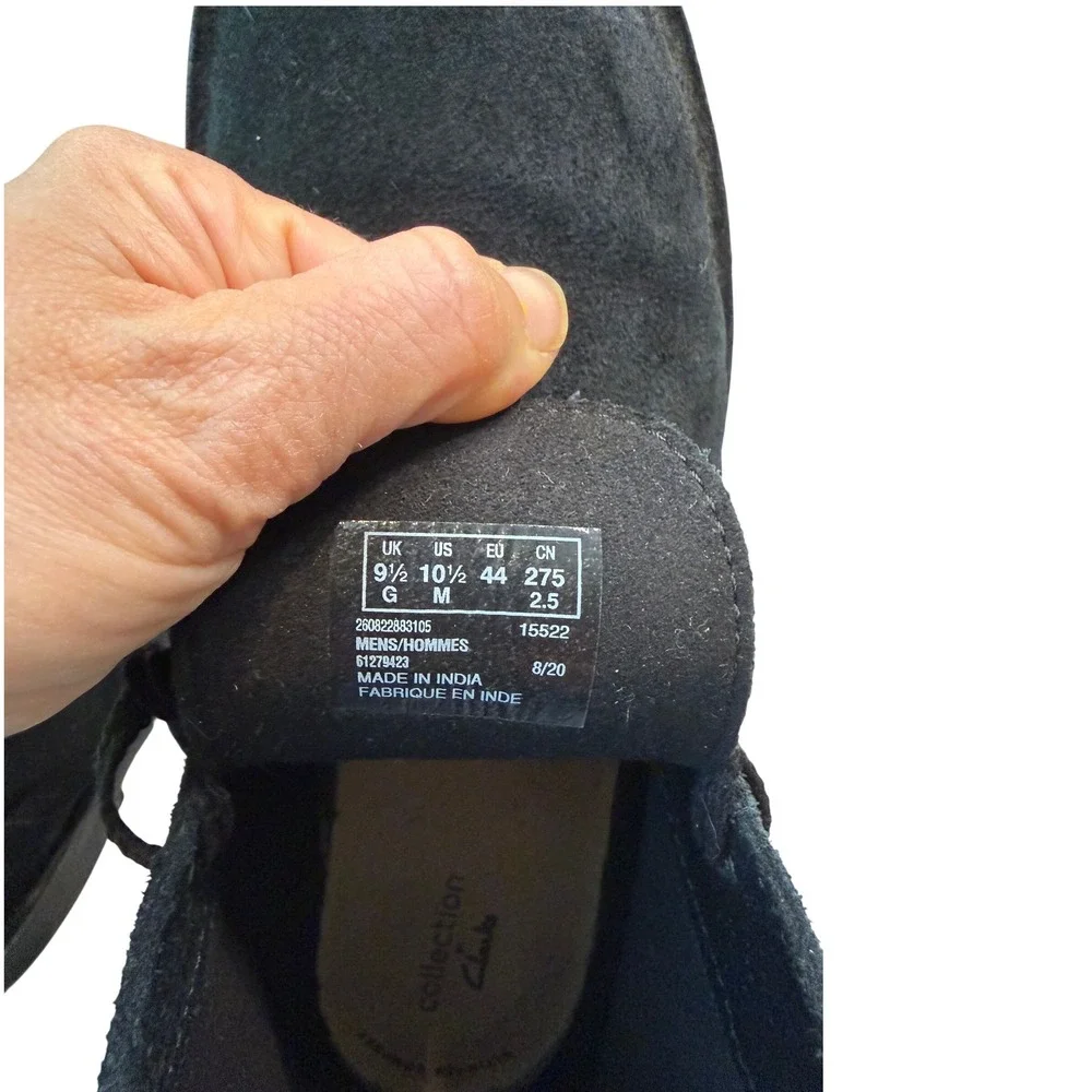 Clarks Collection Mens 10.5 M Black Suede Desert Chukka Boots 260822883105